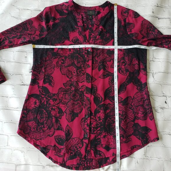 3/30$🔥Worthington Pink Black Prt Long Sleeve Top - Picture 6 of 11